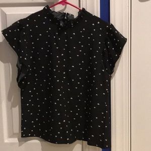 Shein heart print short sleeved blouse